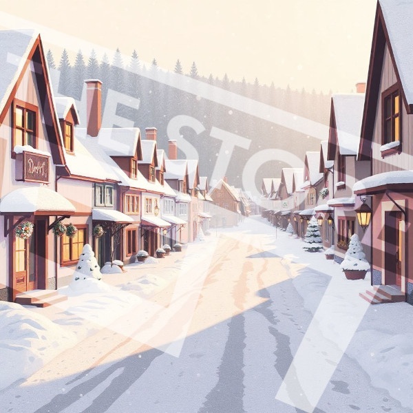 【イラスト素材】冬の風景1