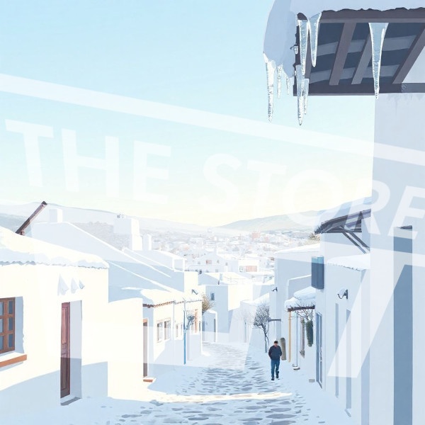 【イラスト素材】冬の街の風景1