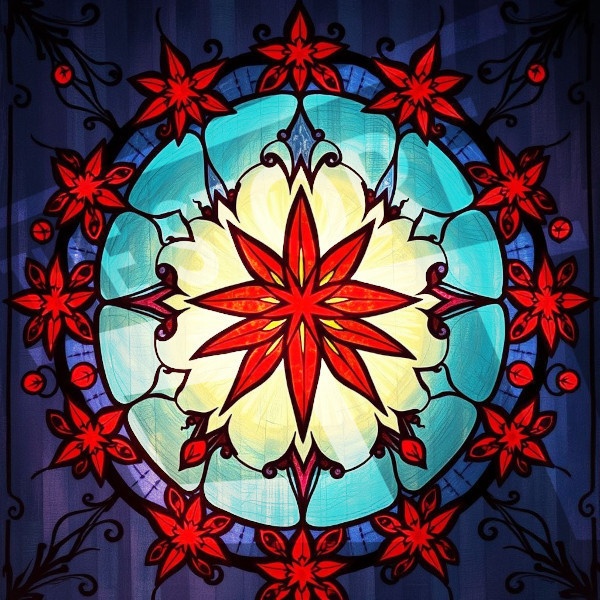 【イラスト素材】ステンドグラスの模様1