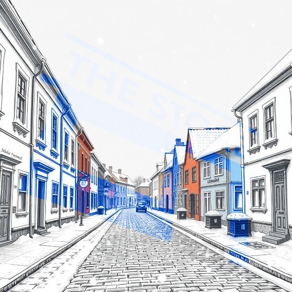 【イラスト素材】冬の街1