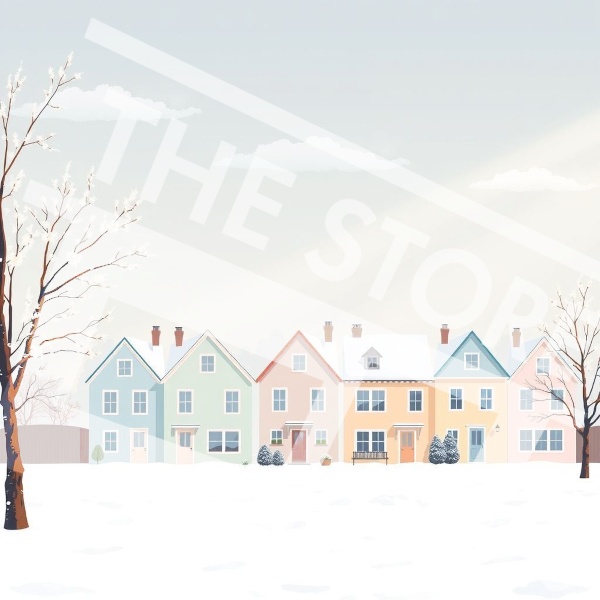 【イラスト素材】家並みのイラスト1