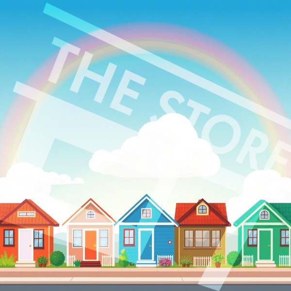 【イラスト素材】家並みのイラスト1