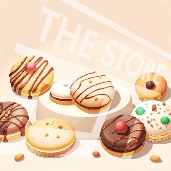 【イラスト素材】ビスケットとクッキー1