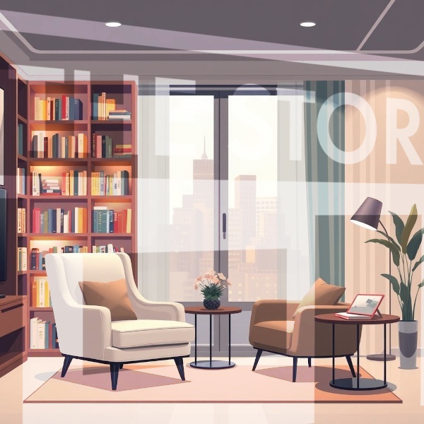 【イラスト素材】読書部屋1