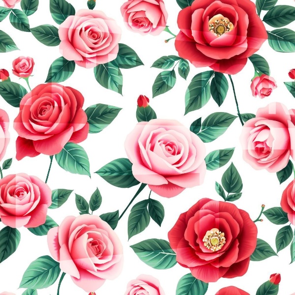 【イラスト素材】花のリース&花柄1