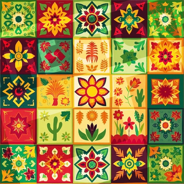 【イラスト素材】パッチワーク1