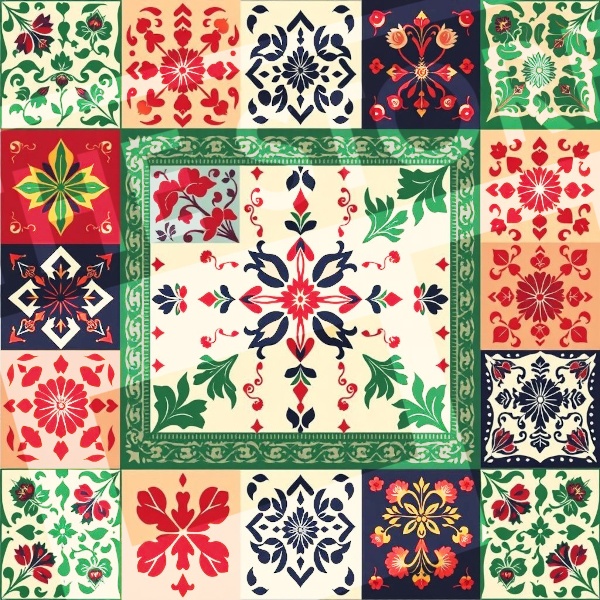 【イラスト素材】パッチワーク1