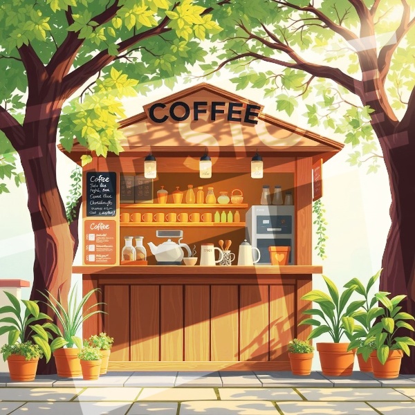 【イラスト素材】店と販売車のイラスト素材集