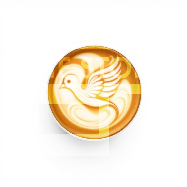 【イラスト素材】ラテアートとシンプルコーヒー