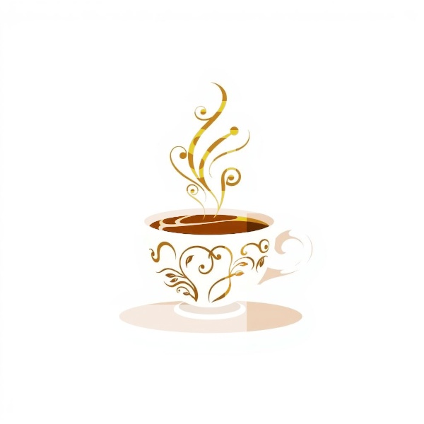 【イラスト素材】ラテアートとシンプルコーヒー