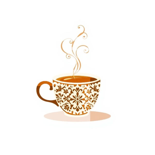 【イラスト素材】ラテアートとシンプルコーヒー