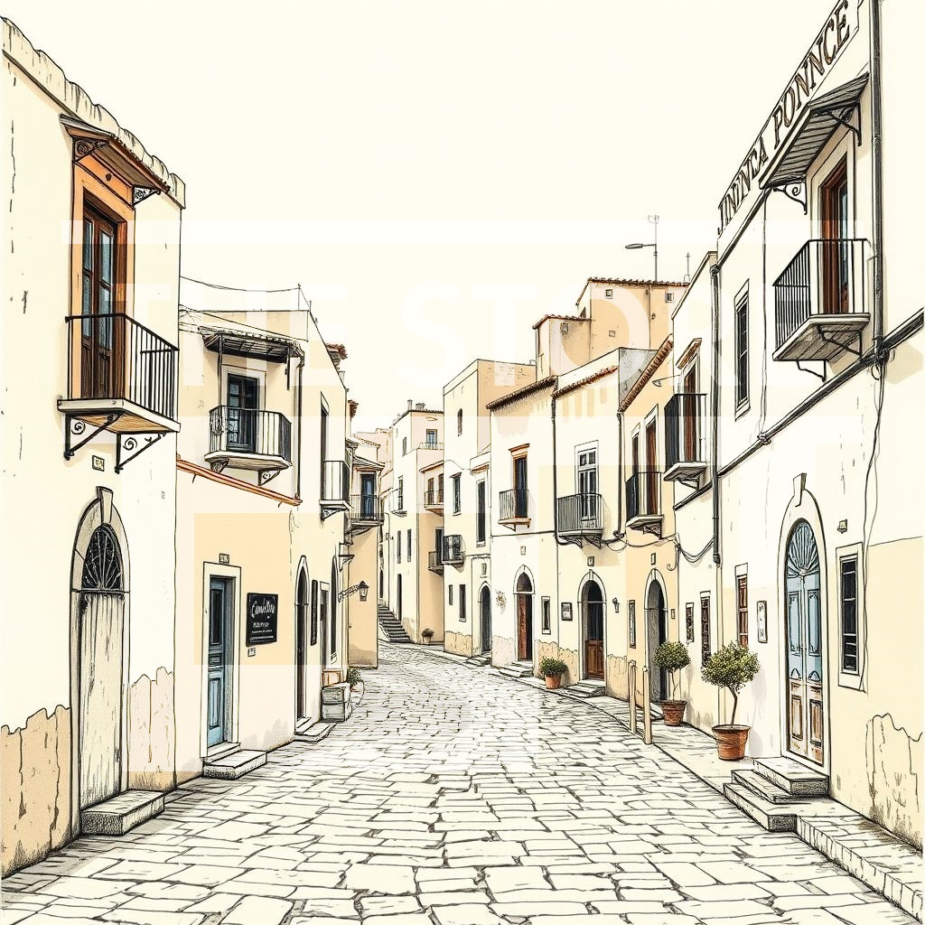 【イラスト素材】街と窓から見た風景1