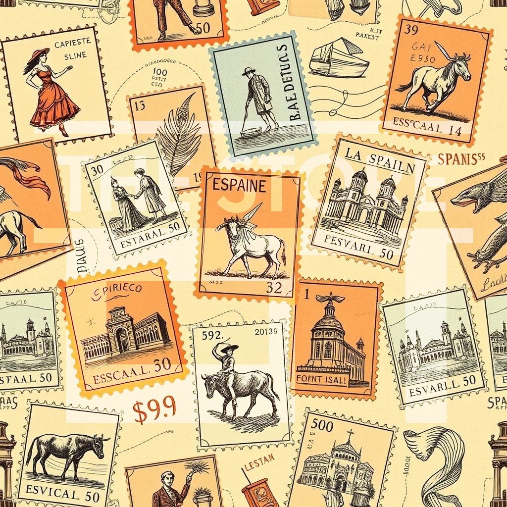 【イラスト素材】ビンテージ切手