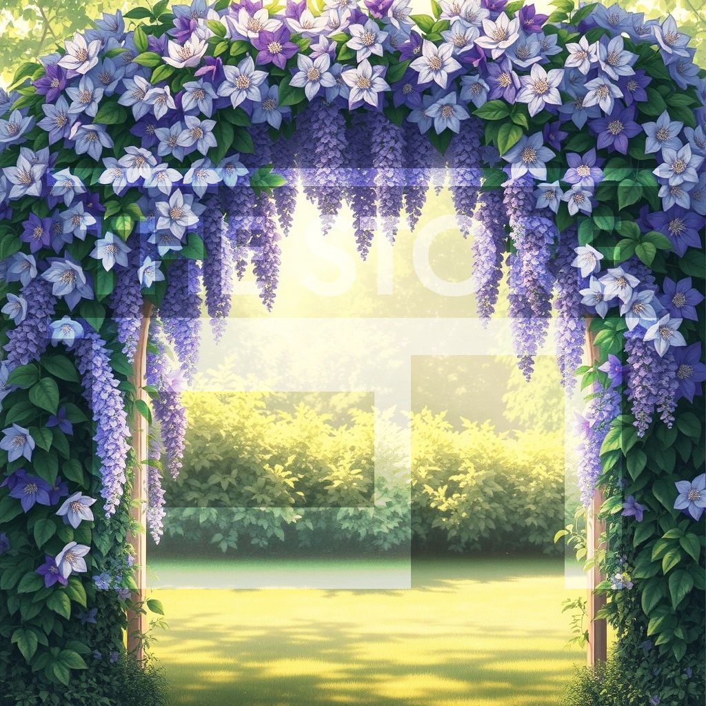 【イラスト素材】花のアーチ