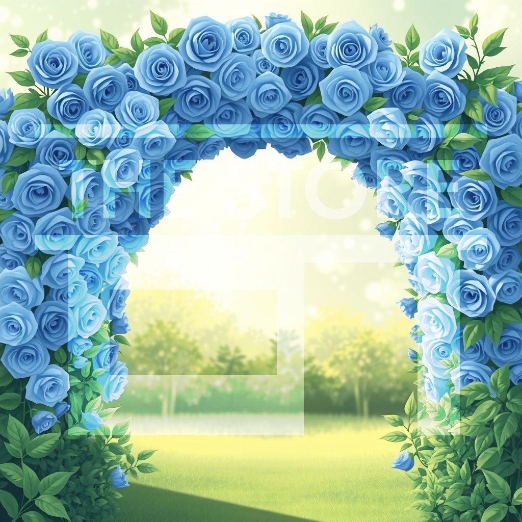 【イラスト素材】花のアーチ