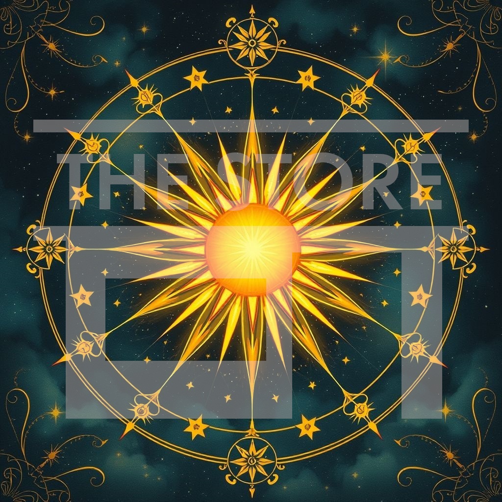 【イラスト素材】星座と太陽&月