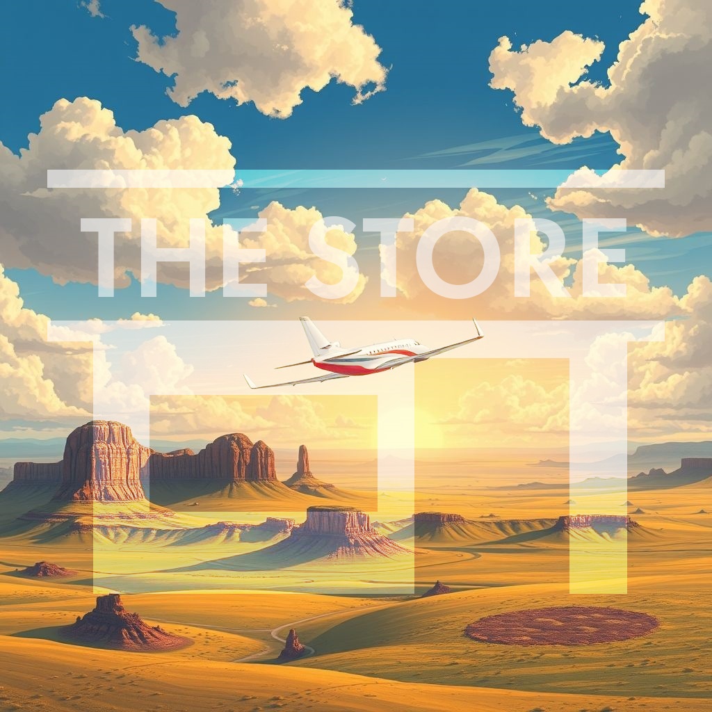 【イラスト素材】飛行機の旅