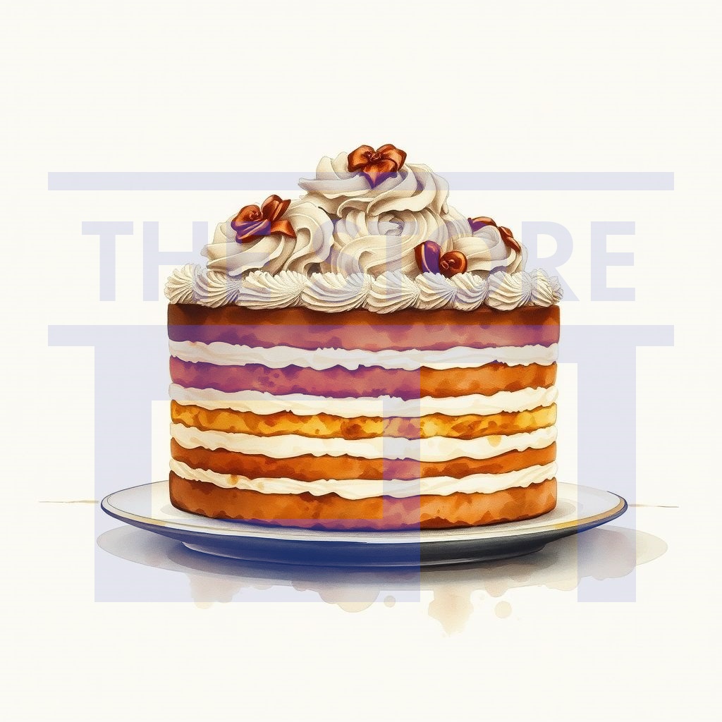 【イラスト素材】ビンテージのケーキ