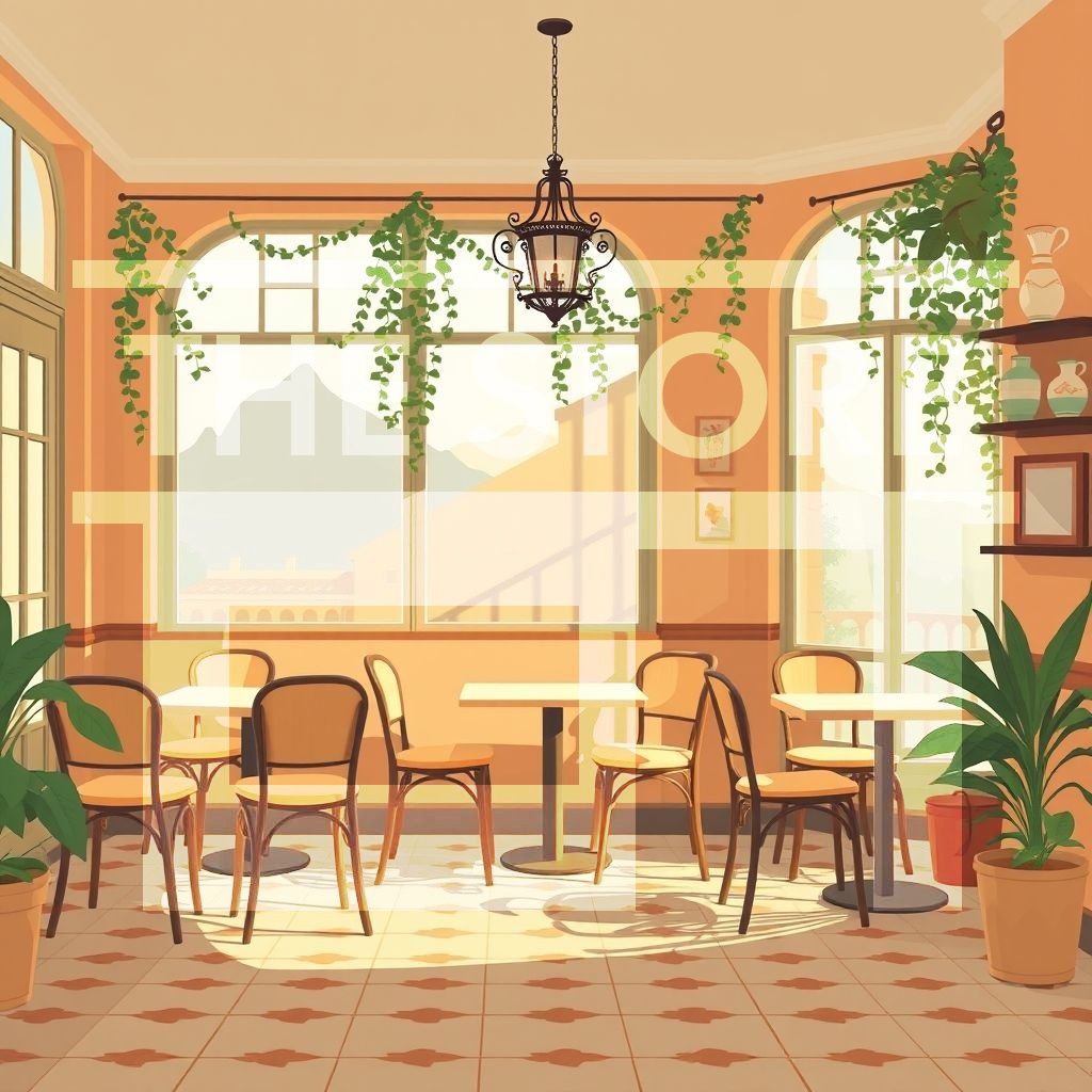 【イラスト素材】カフェ