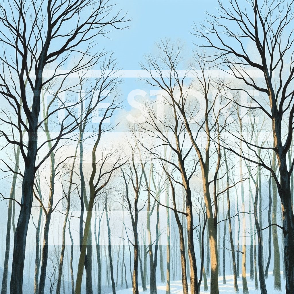 【イラスト素材】四季の森