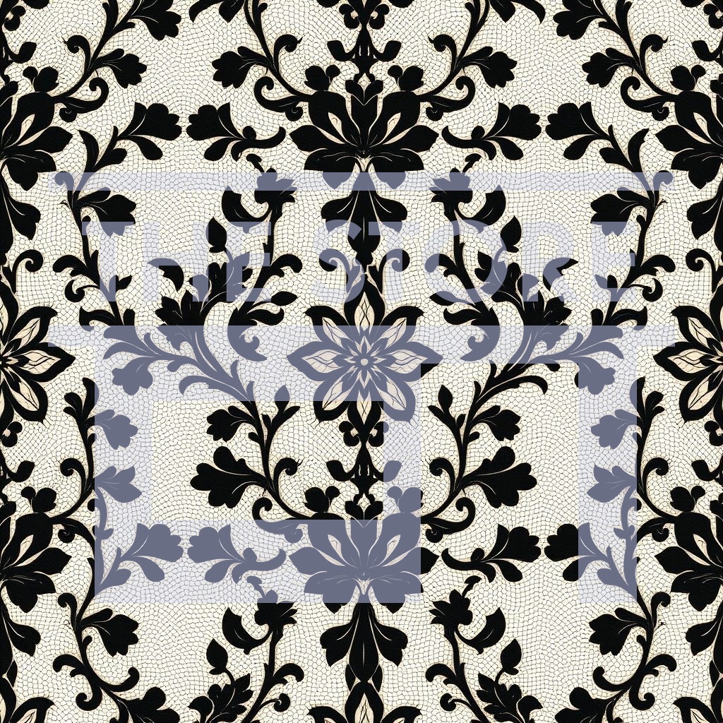 【イラスト素材】黒の花模様のイラスト