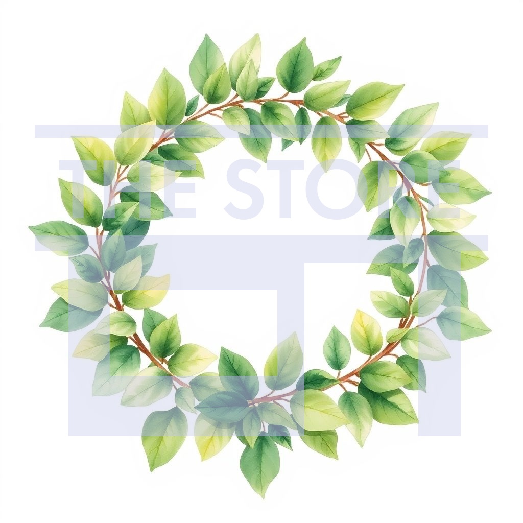 【イラスト素材】植物のリース