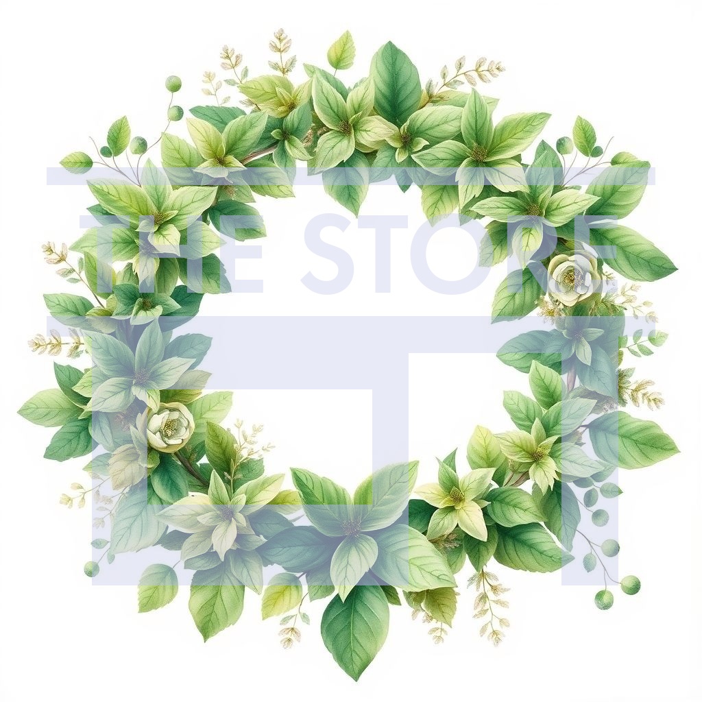 【イラスト素材】植物のリース
