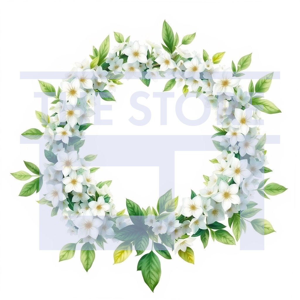 【イラスト素材】植物のリース