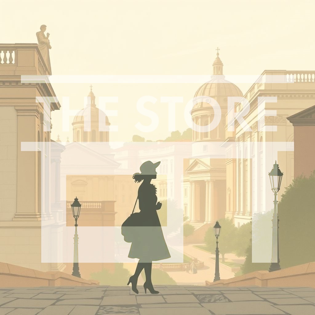 【イラスト素材】観光する人