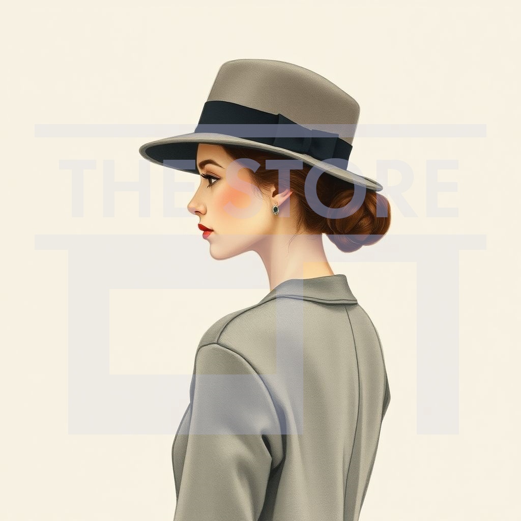 【イラスト素材】帽子をかぶった女性のイラスト1
