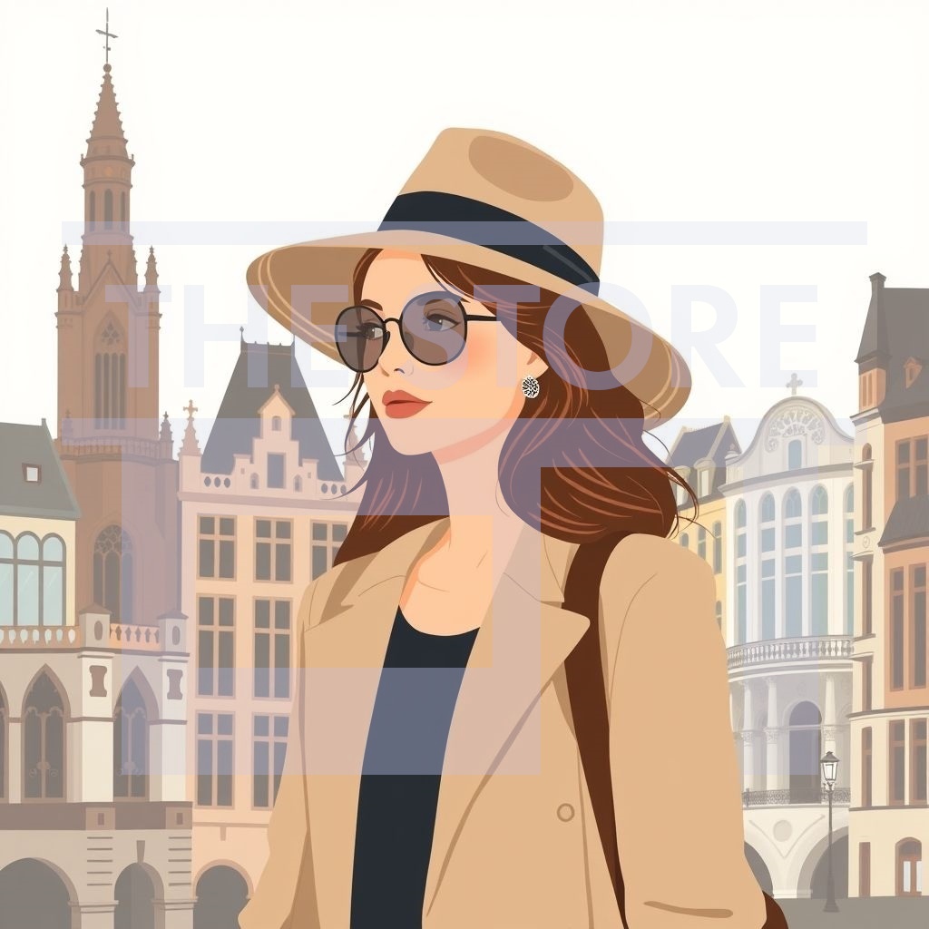 【イラスト素材】帽子をかぶった女性のイラスト1