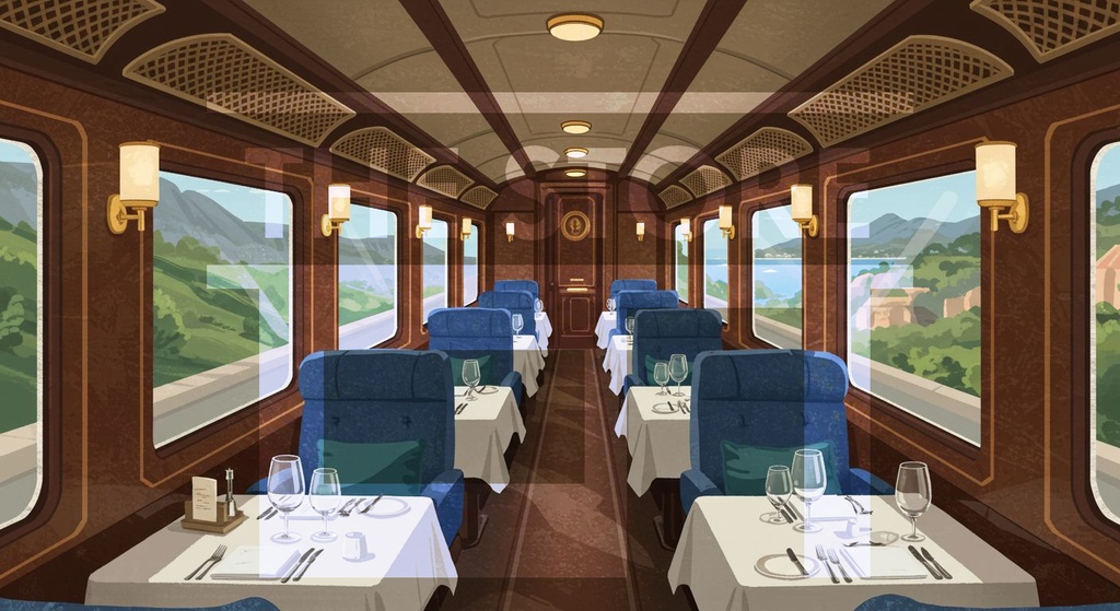 【イラスト素材】寝台列車