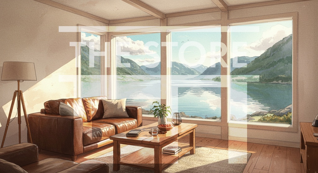 【イラスト素材】北欧のリビングルーム