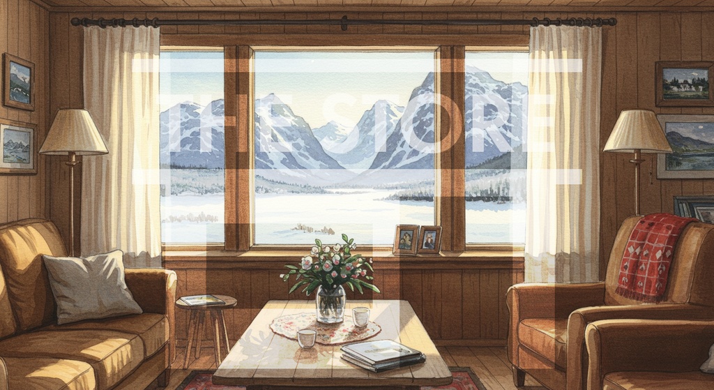 【イラスト素材】北欧のリビングルーム