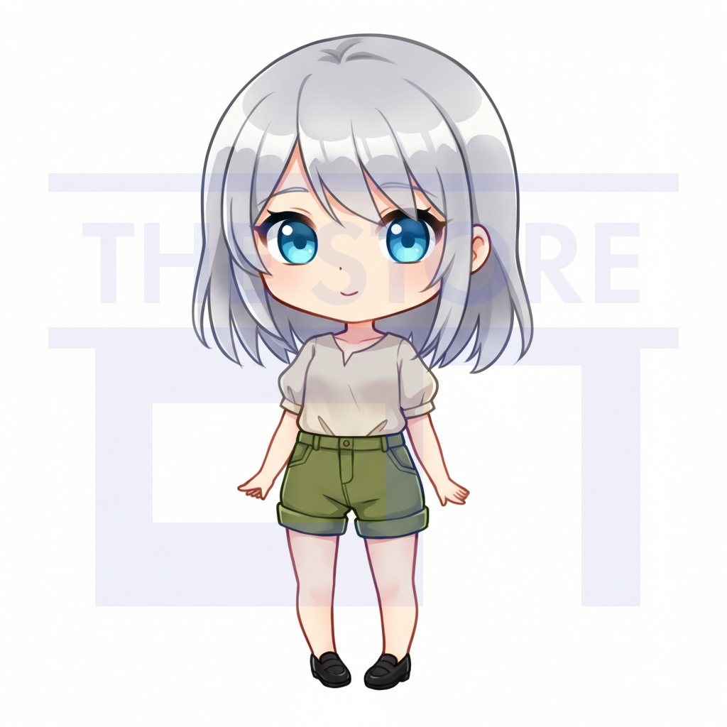 【イラスト素材】女性のちびキャラ