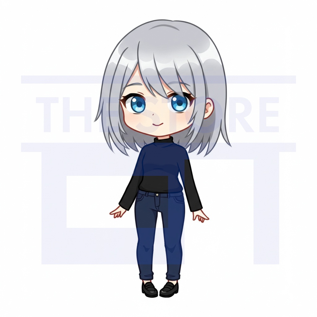 【イラスト素材】女性のちびキャラ