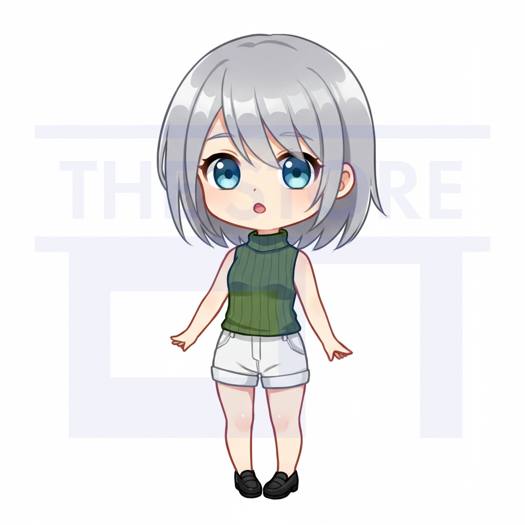 【イラスト素材】女性のちびキャラ