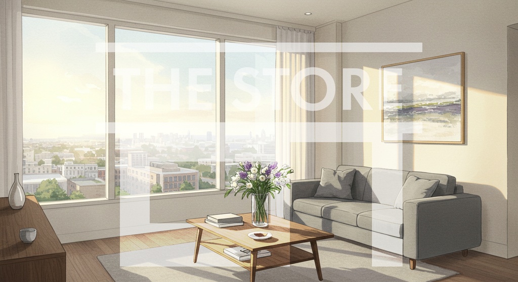 【イラスト素材】マンションのリビングルーム