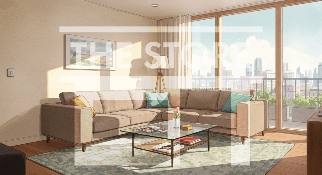 【イラスト素材】マンションのリビングルーム