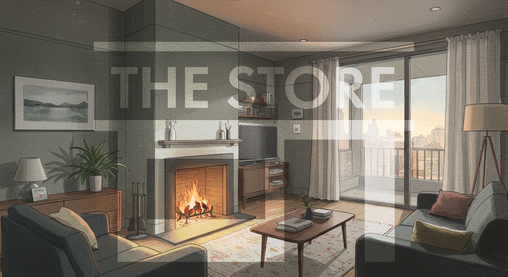 【イラスト素材】マンションのリビングルーム