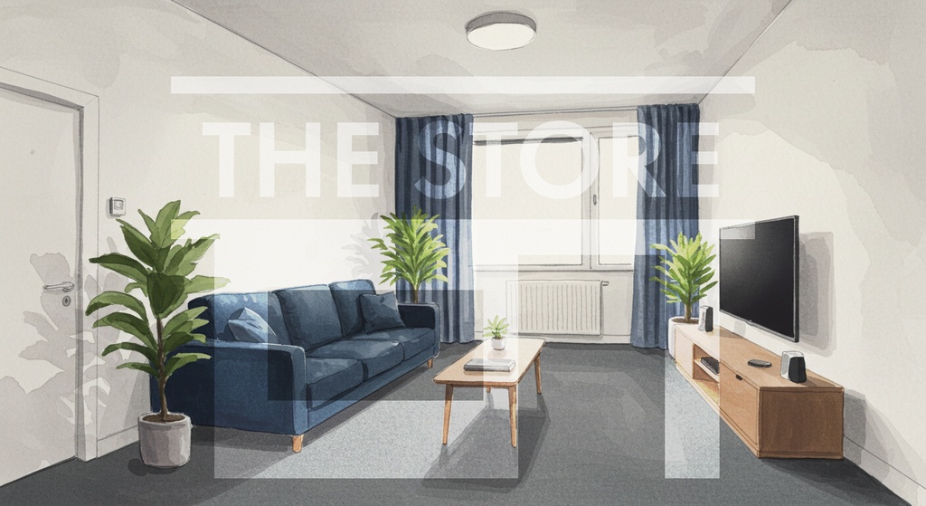 【イラスト素材】マンションのリビングルーム