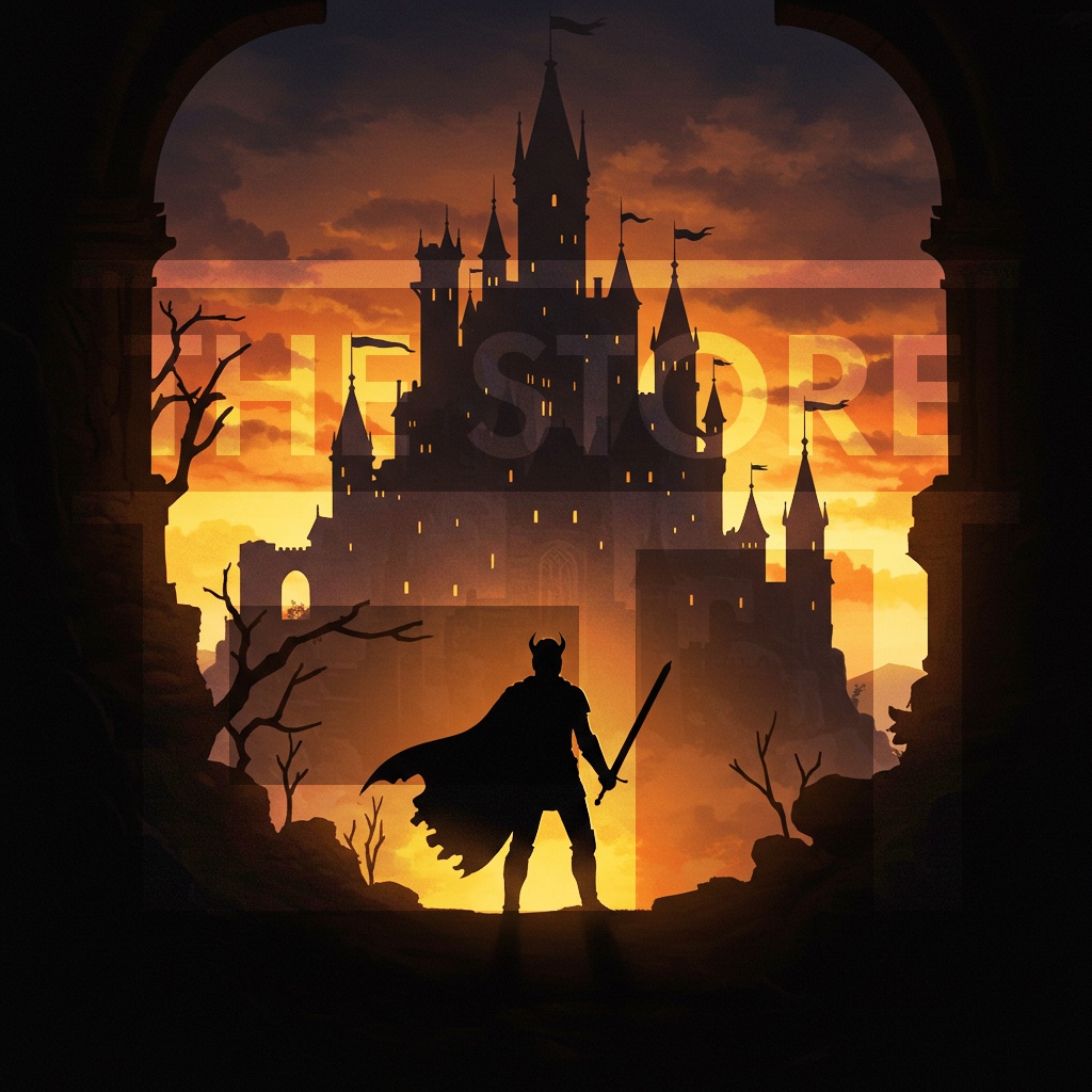 【イラスト素材】ファンタジー風のシルエット