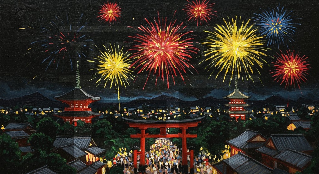 【イラスト素材】日本の花火