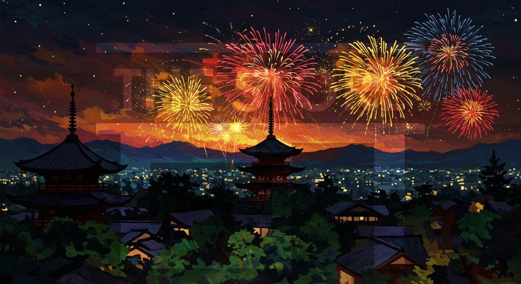 【イラスト素材】日本の花火