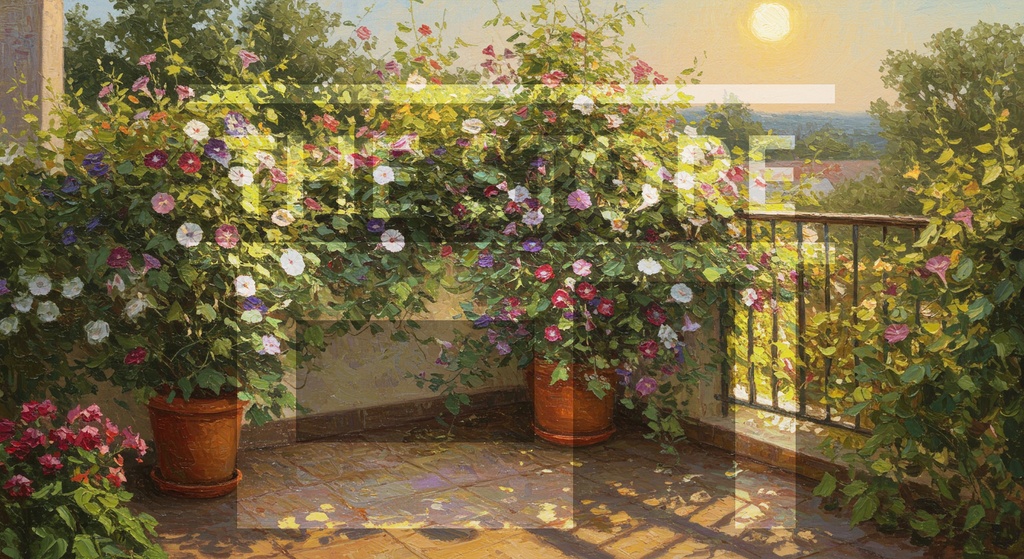 【イラスト素材】夏の花の油絵