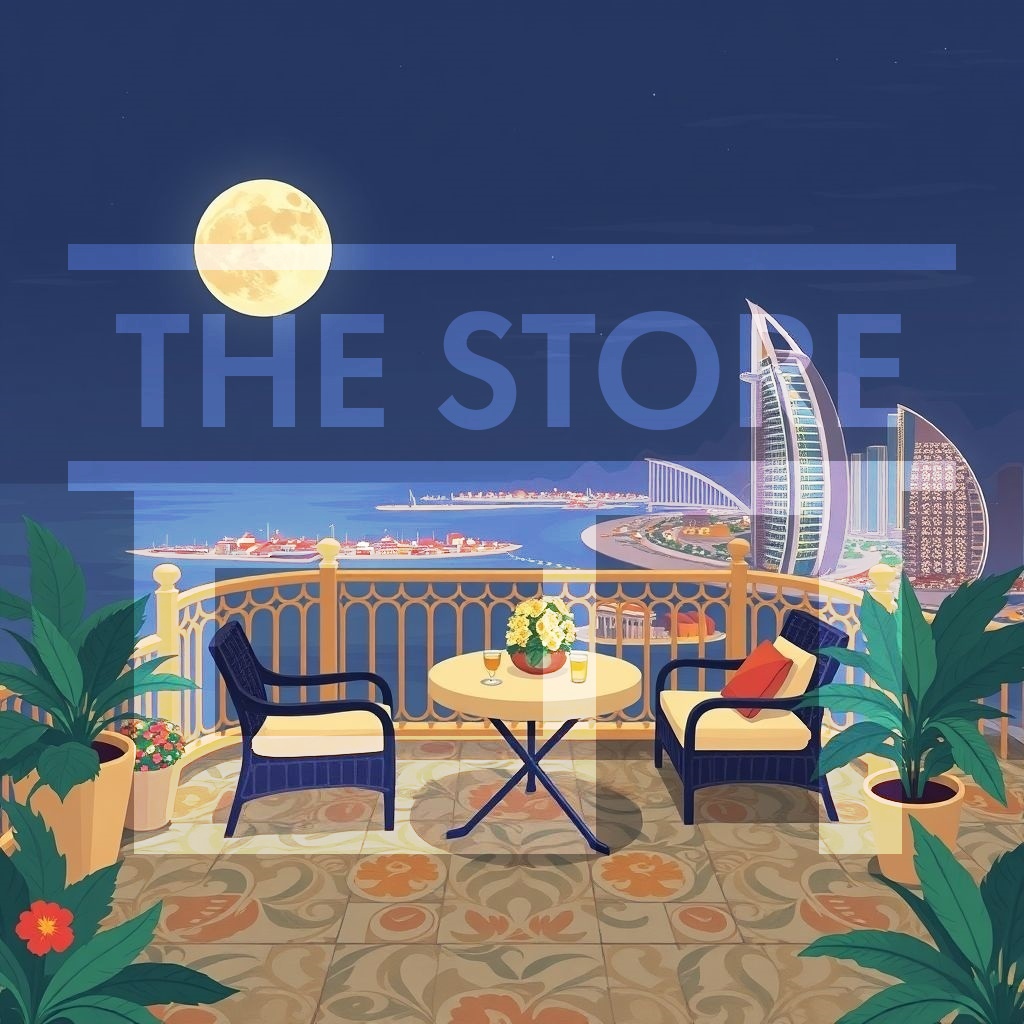 【イラスト素材】夏のテラス