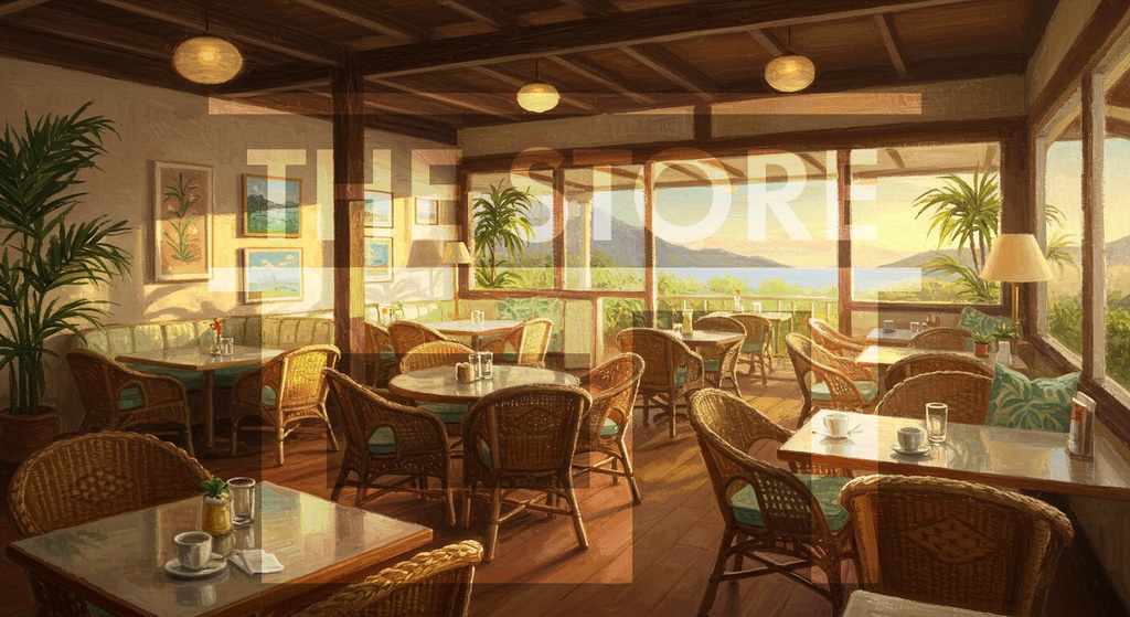 【イラスト素材】カフェの風景