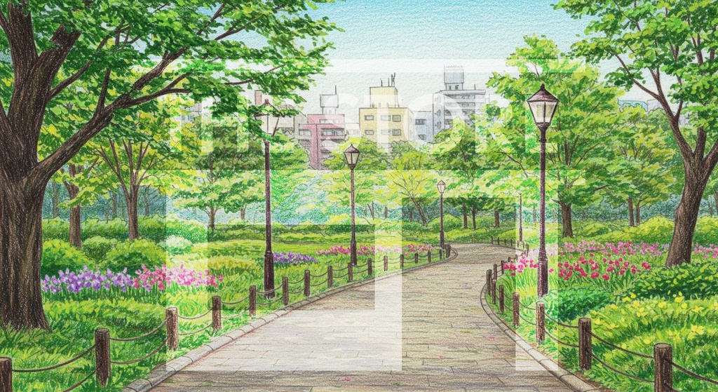 【イラスト素材】街の風景