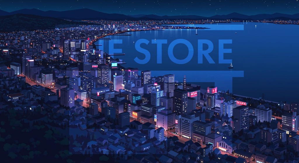 【イラスト素材】上空から見た街の風景
