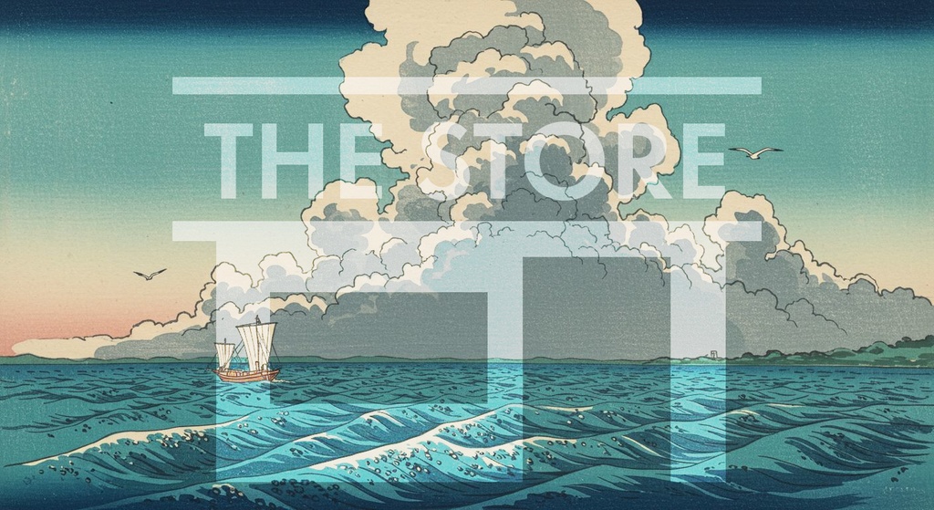 【イラスト素材】浮世絵風の夏のイラスト